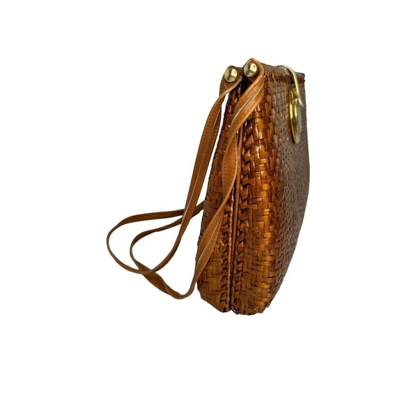 Vintage Brown Wicker Clutch Purse Crossbody Italy Rattan Bamboo Gold Hardware - Picture 9 of 16